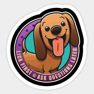 Lick First! Dachshund Dog Design Sticker